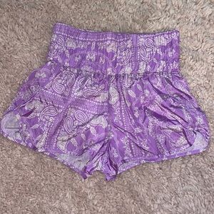 purple bandana high rise free people shorts